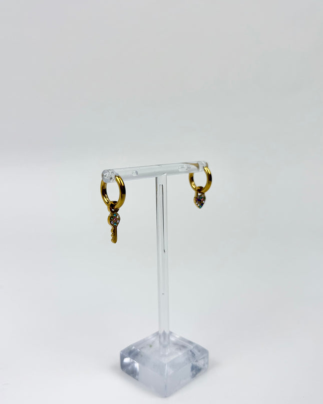 Lock & Key Huggie Earrings