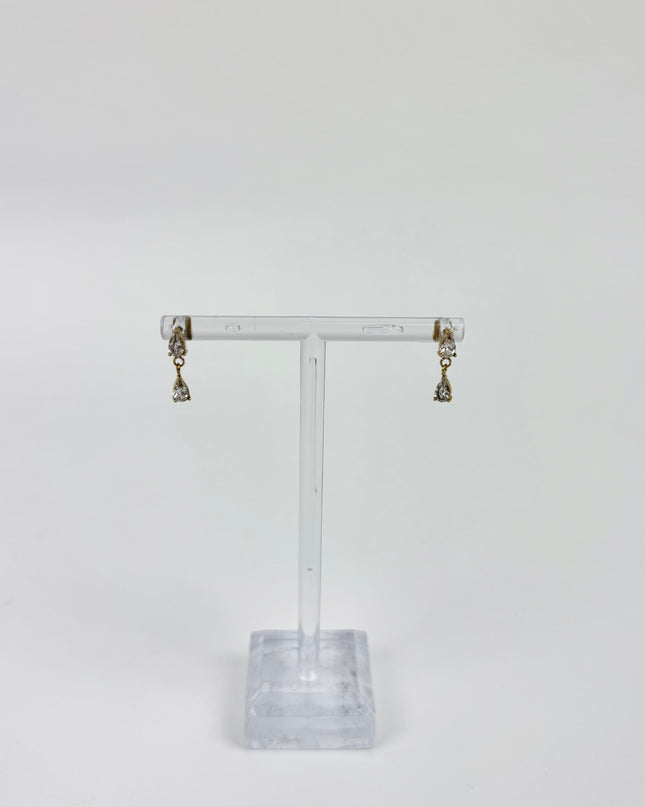 Vivian Drop CZ/Gold Earrings
