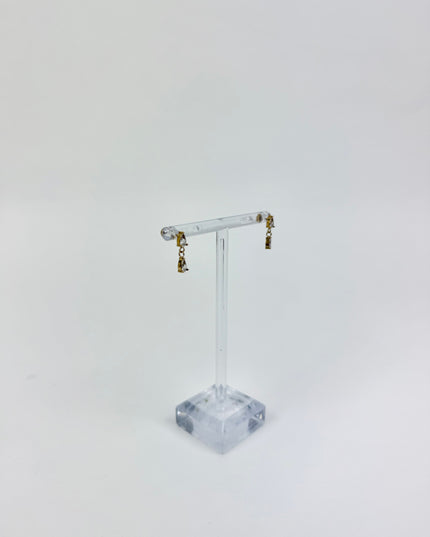 Vivian Drop CZ/Gold Earrings