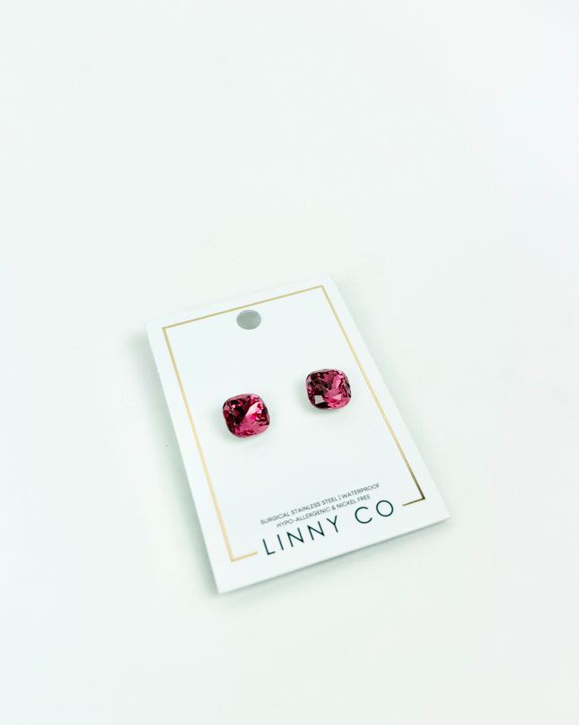 Lux Kit Hot Pink Stud Earrings