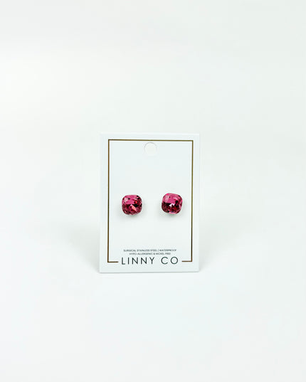 Lux Kit Hot Pink Stud Earrings