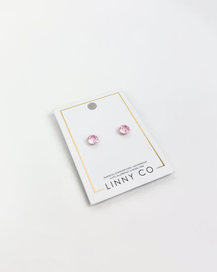 Lux Zuri Pastel Pink Stud Earrings