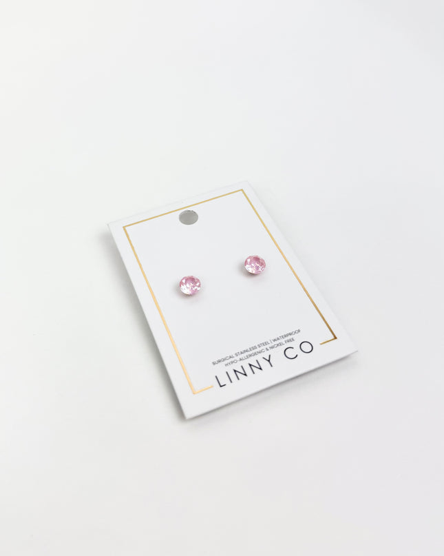 Lux Zuri Pastel Pink Stud Earrings