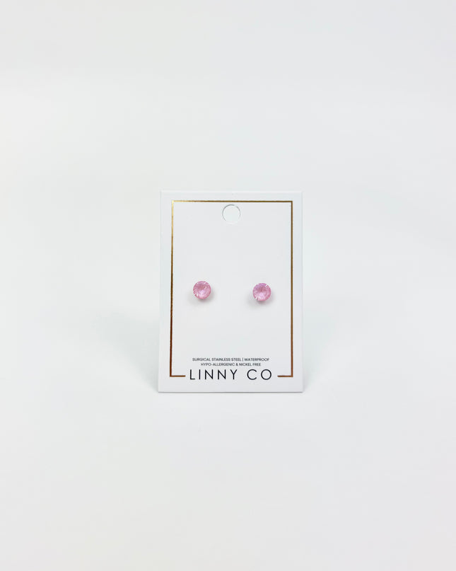 Lux Zuri Pastel Pink Stud Earrings