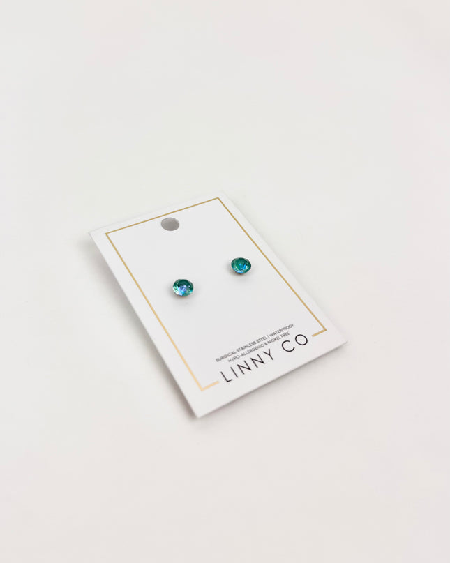 Lux Zuri Teal Stud Earrings
