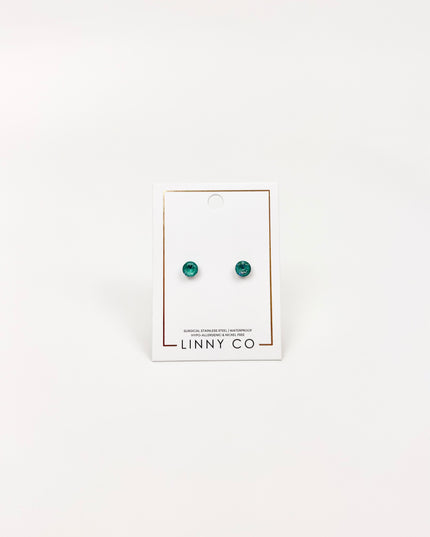 Lux Zuri Teal Stud Earrings
