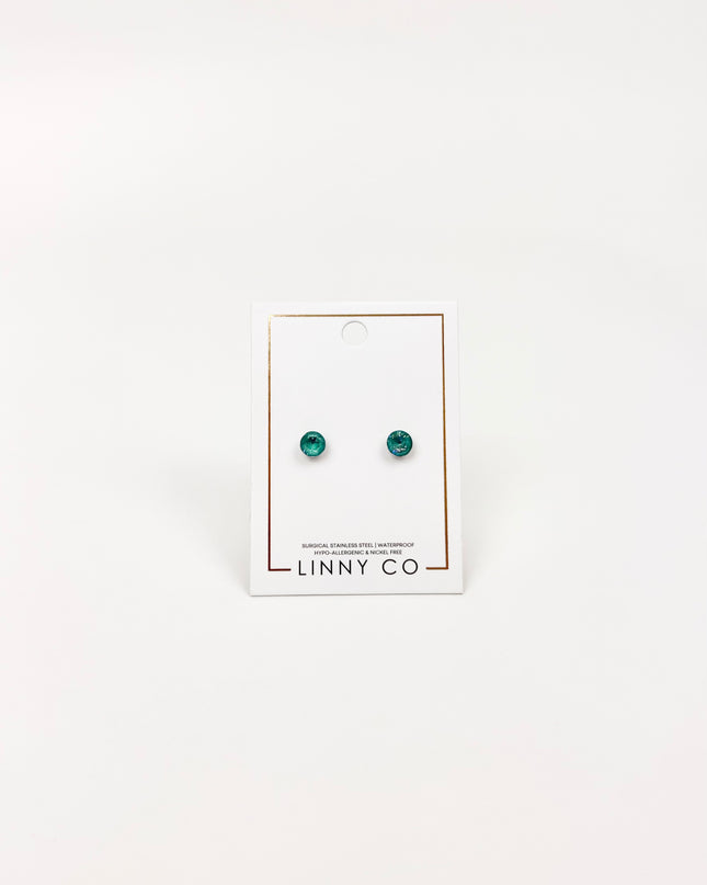 Lux Zuri Teal Stud Earrings