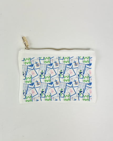 Blue Mahjong Pouch Travel Accessories in at Wrapsody
