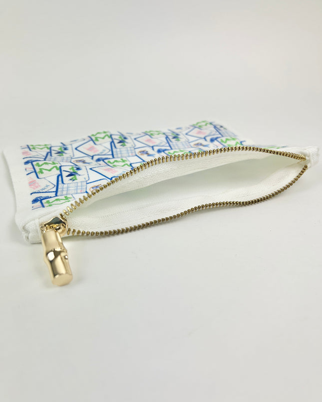 Blue Mahjong Pouch Travel Accessories in at Wrapsody