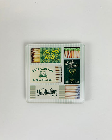 Golf Matchbook Acrylic Coaster Home Decor in at Wrapsody