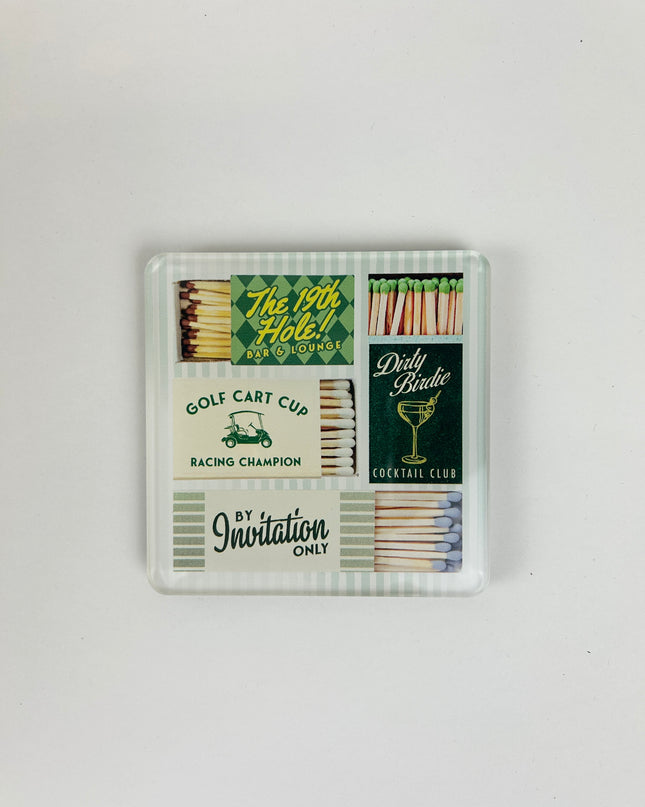 Golf Matchbook Acrylic Coaster Home Decor in at Wrapsody