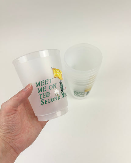 Meet Me On The Second Nine Frosted Cup Set Drinkware in at Wrapsody