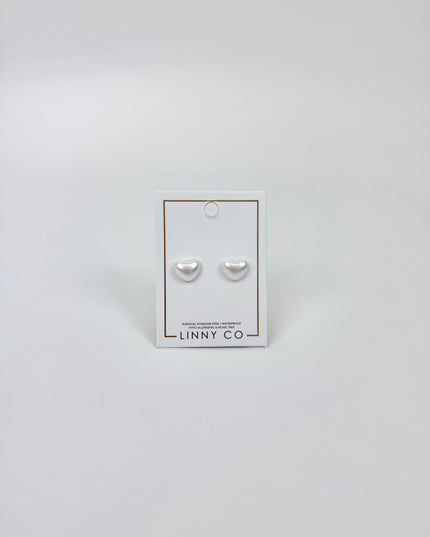 Lucia Heart Pearl Large Earrings in at Wrapsody