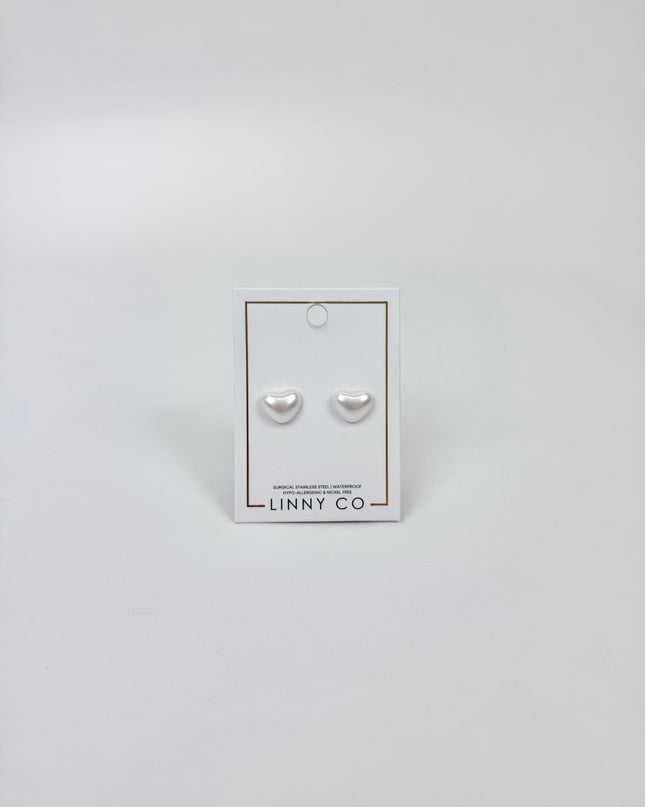 Lucia Heart Pearl Large Earrings in at Wrapsody
