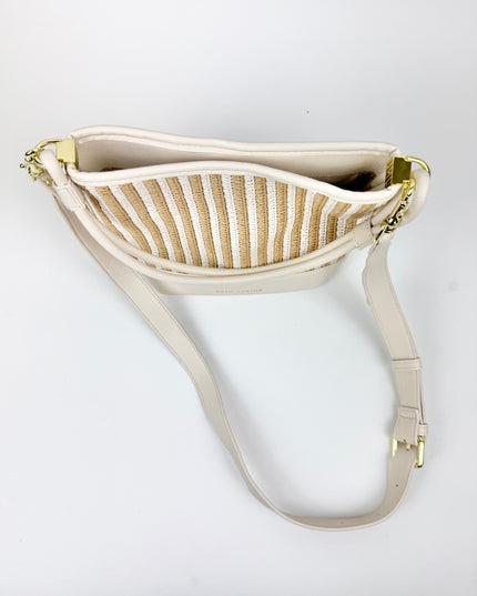 Sorrento Striped Bucket Bag Raffia/Off White