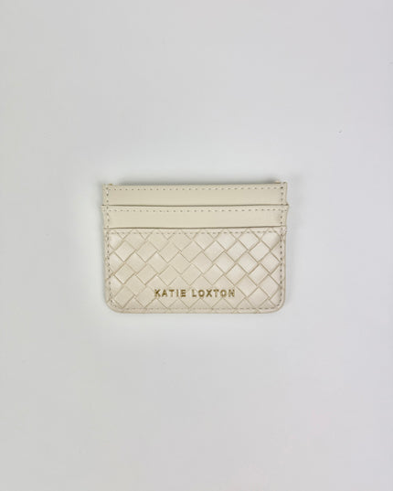 Woven Texture Cardholder Off White Wallets in at Wrapsody