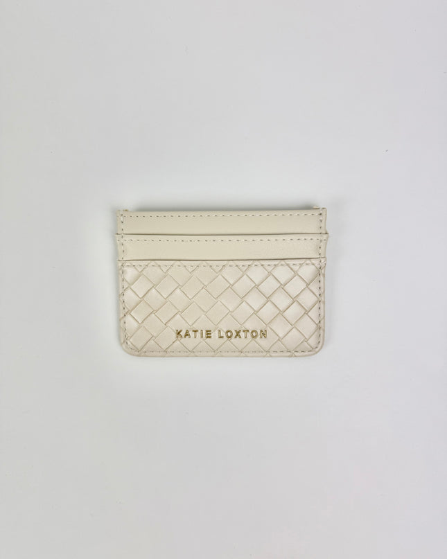 Woven Texture Cardholder Off White