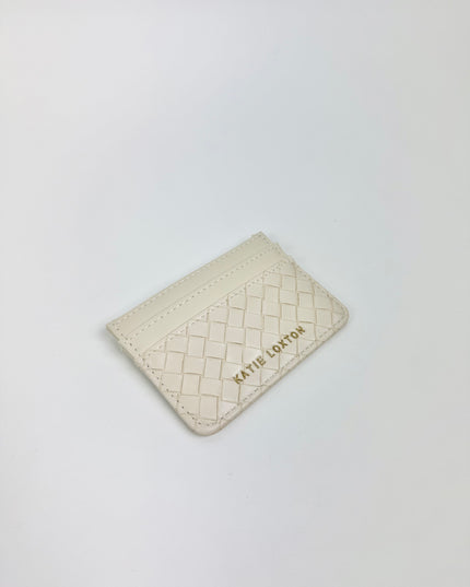 Woven Texture Cardholder Off White Wallets in at Wrapsody