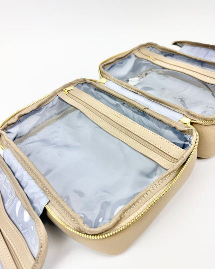 Hanging Toiletry/Cosmetic Bag Light Taupe Travel Accessories in at Wrapsody