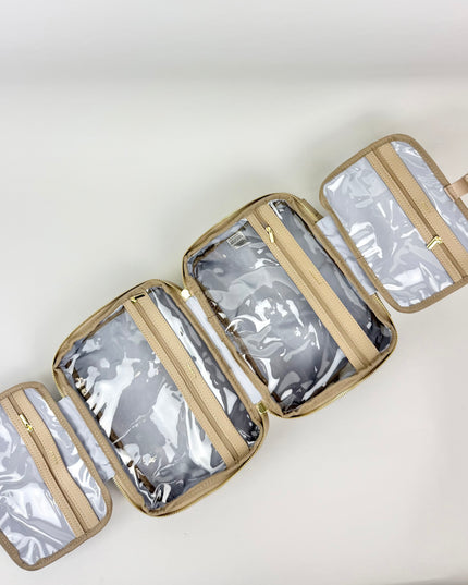 Hanging Toiletry/Cosmetic Bag Light Taupe Travel Accessories in at Wrapsody