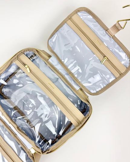 Hanging Toiletry/Cosmetic Bag Light Taupe Travel Accessories in at Wrapsody