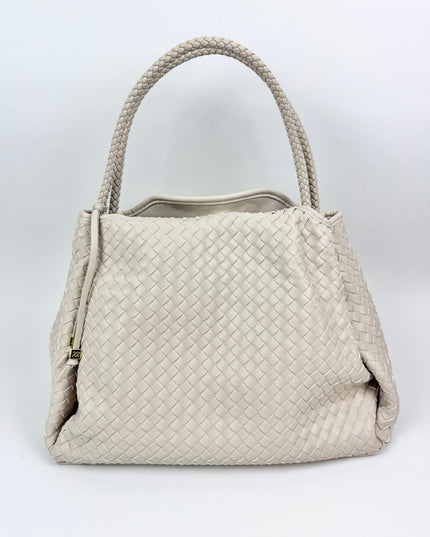 Nova Woven Large Shoulder Bag Oyster