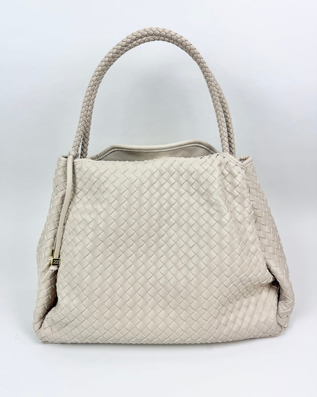 Nova Woven Large Shoulder Bag Oyster