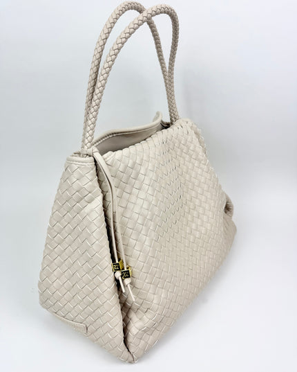 Nova Woven Large Shoulder Bag Oyster