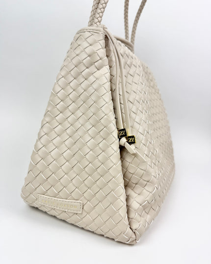 Nova Woven Large Shoulder Bag Oyster