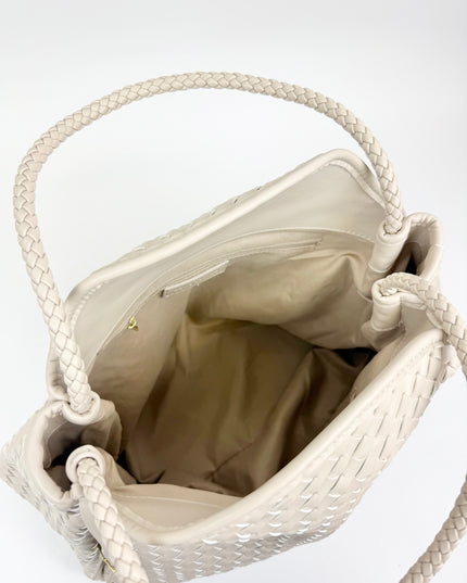 Nova Woven Large Shoulder Bag Oyster