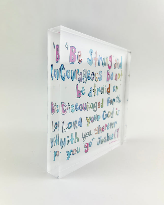 Acrylic Block Joshua Pink Home Decor in  at Wrapsody