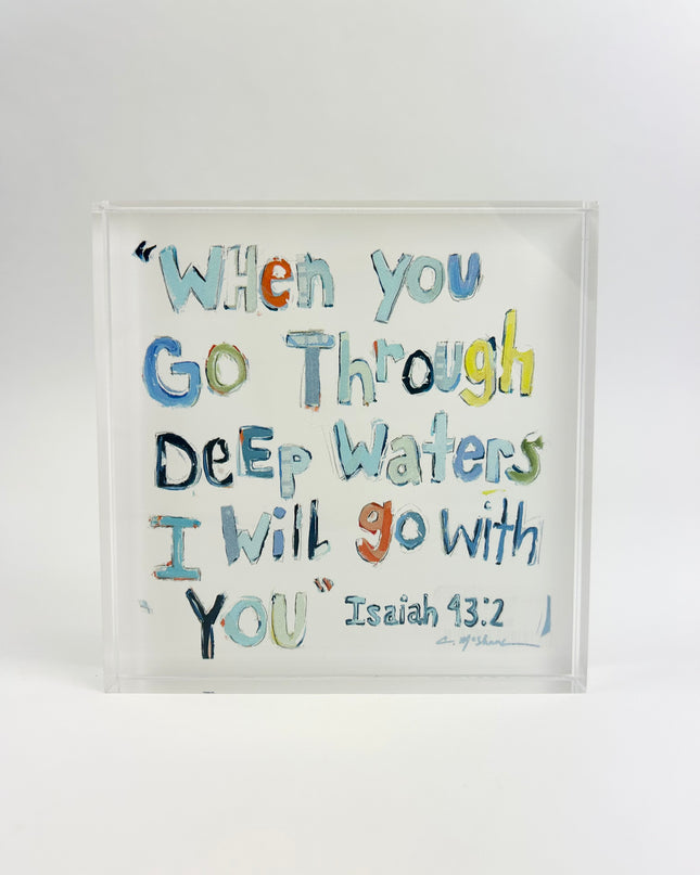 Acrylic Block Isaiah Blue Home Decor in  at Wrapsody