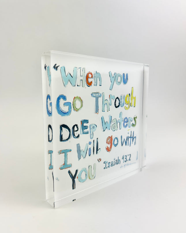 Acrylic Block Isaiah Blue Home Decor in  at Wrapsody