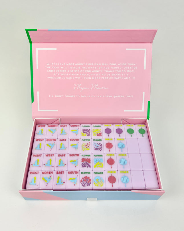 Signature Engraved Lilac Mahjong Tile Set