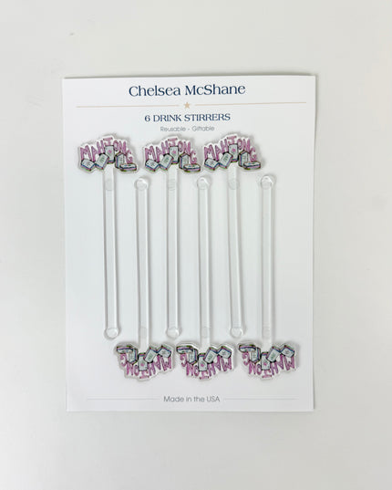Mahjong Tiles Acrylic Drink Stirrers