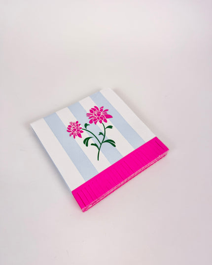 Floral Mahjong Fringe Cocktail Napkins
