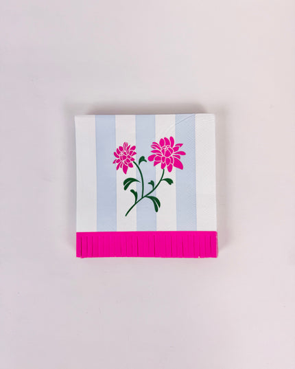 Floral Mahjong Fringe Cocktail Napkins