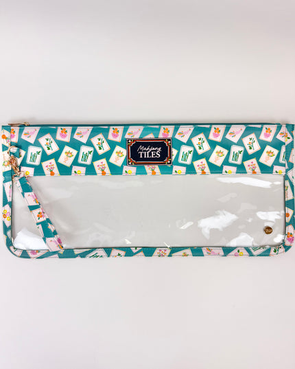It's Mahj Time Teal Mahjong Tile Keeper Pouch