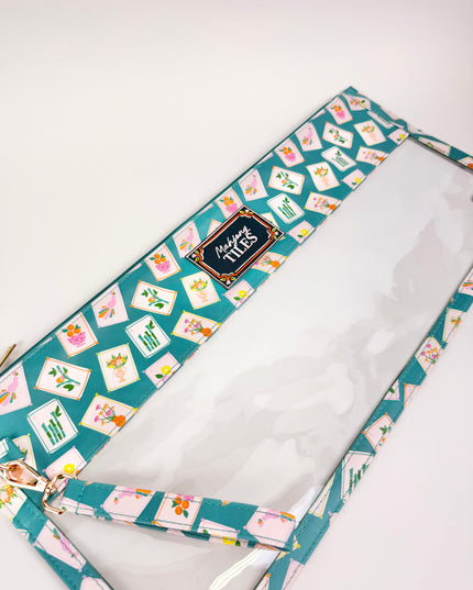 It's Mahj Time Teal Mahjong Tile Keeper Pouch