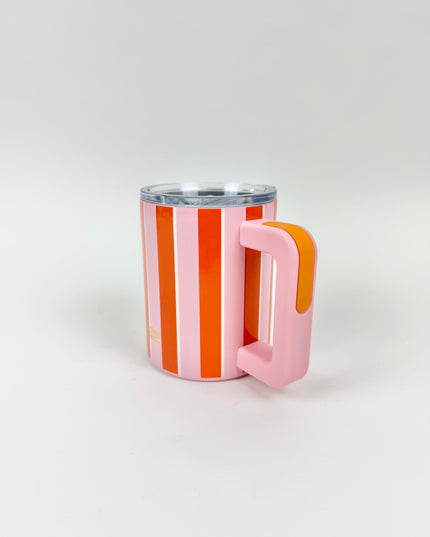 Sicily Stripes Pink 14oz Insulated Mug
