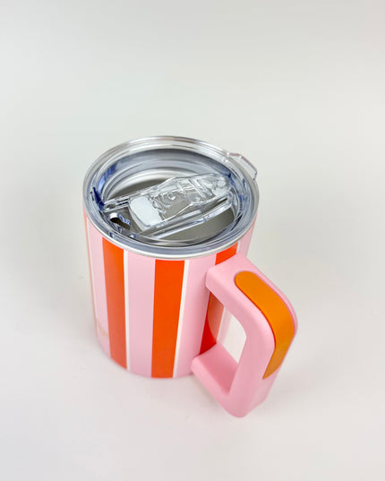 Sicily Stripes Pink 14oz Insulated Mug