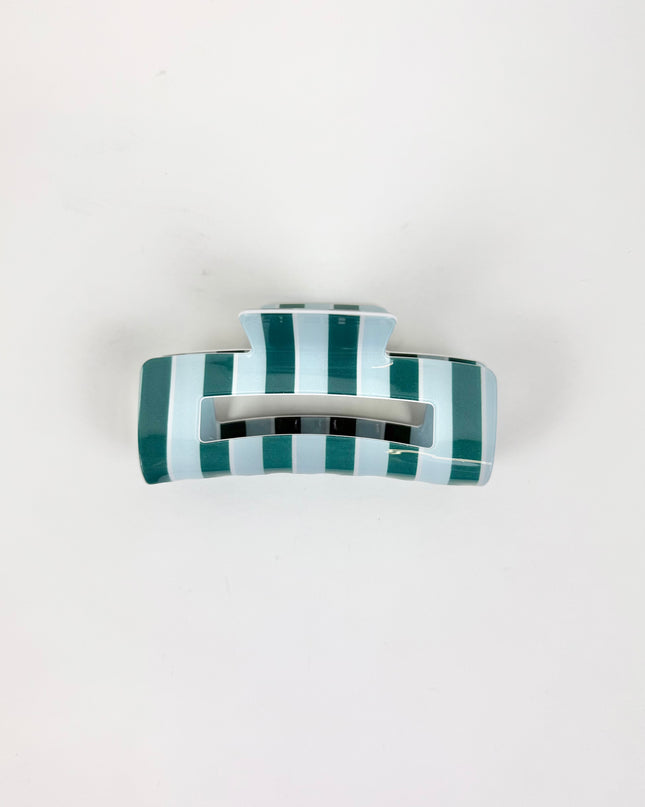 Sicily Stripes Teal Claw Clip