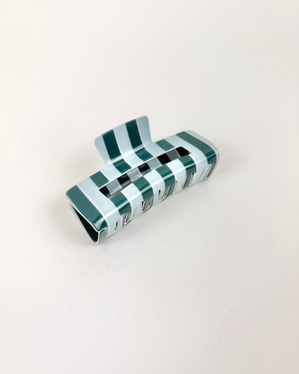 Sicily Stripes Teal Claw Clip
