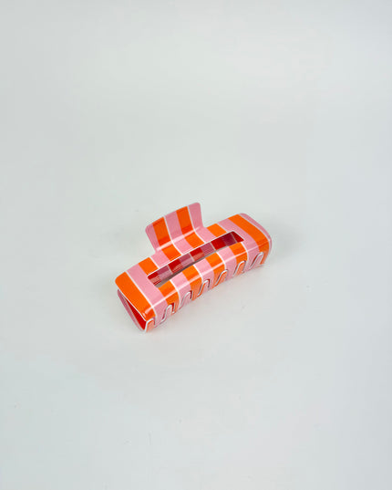 Sicily Stripes Pink Claw Clip