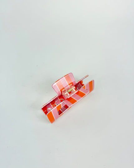 Sicily Stripes Pink Claw Clip