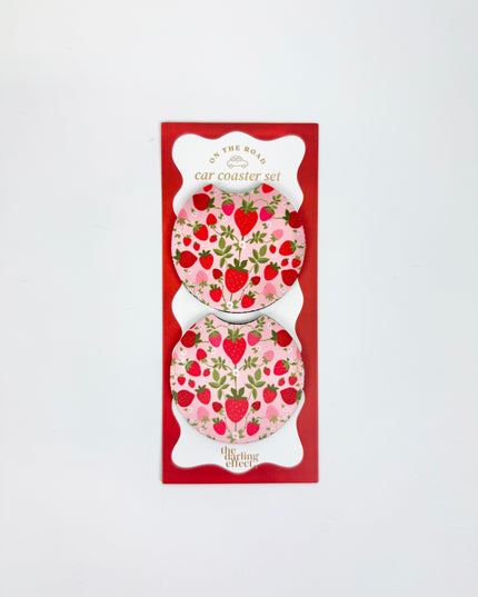 Strawberry Fields Car Coaster Set