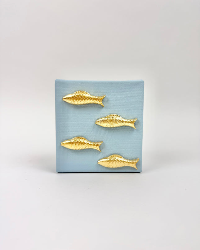 Blue Canvas with Fish Intaglio Home Decor in at Wrapsody