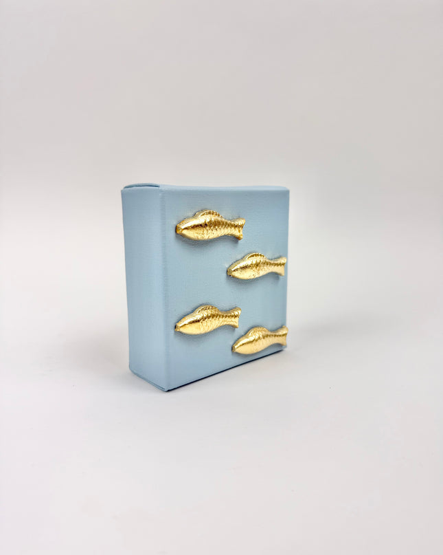 Blue Canvas with Fish Intaglio Home Decor in at Wrapsody