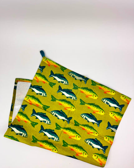 Green Fish Tea Towel Kitchen Towels in at Wrapsody