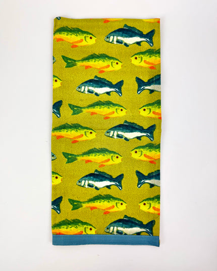 Green Fish Tea Towel Kitchen Towels in at Wrapsody